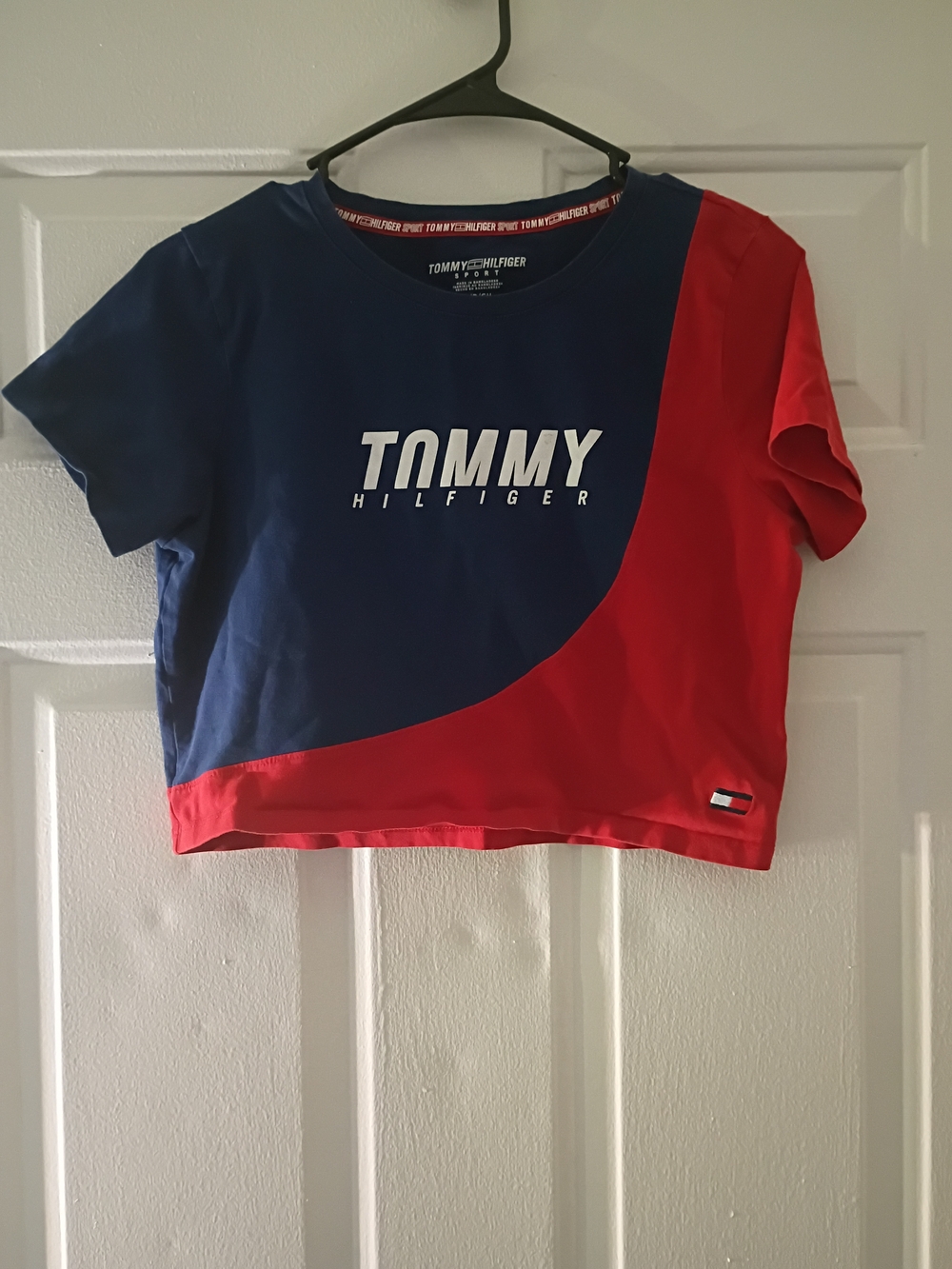 Tommy Hilfiger Sport Logo Tee - Navy & Red Trim